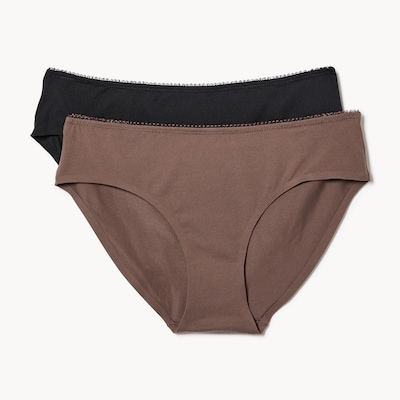 2-Pack No Show Bikini - Brown