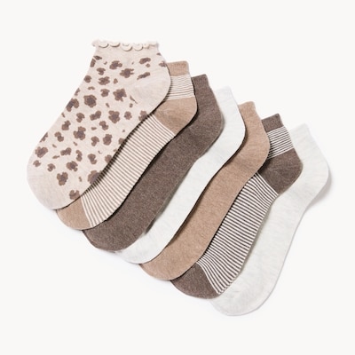 7-Pack Ankle Socks - Oatmeal