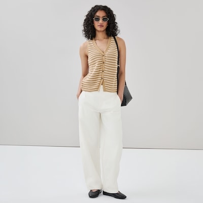 Striped Vest - Dark Sand