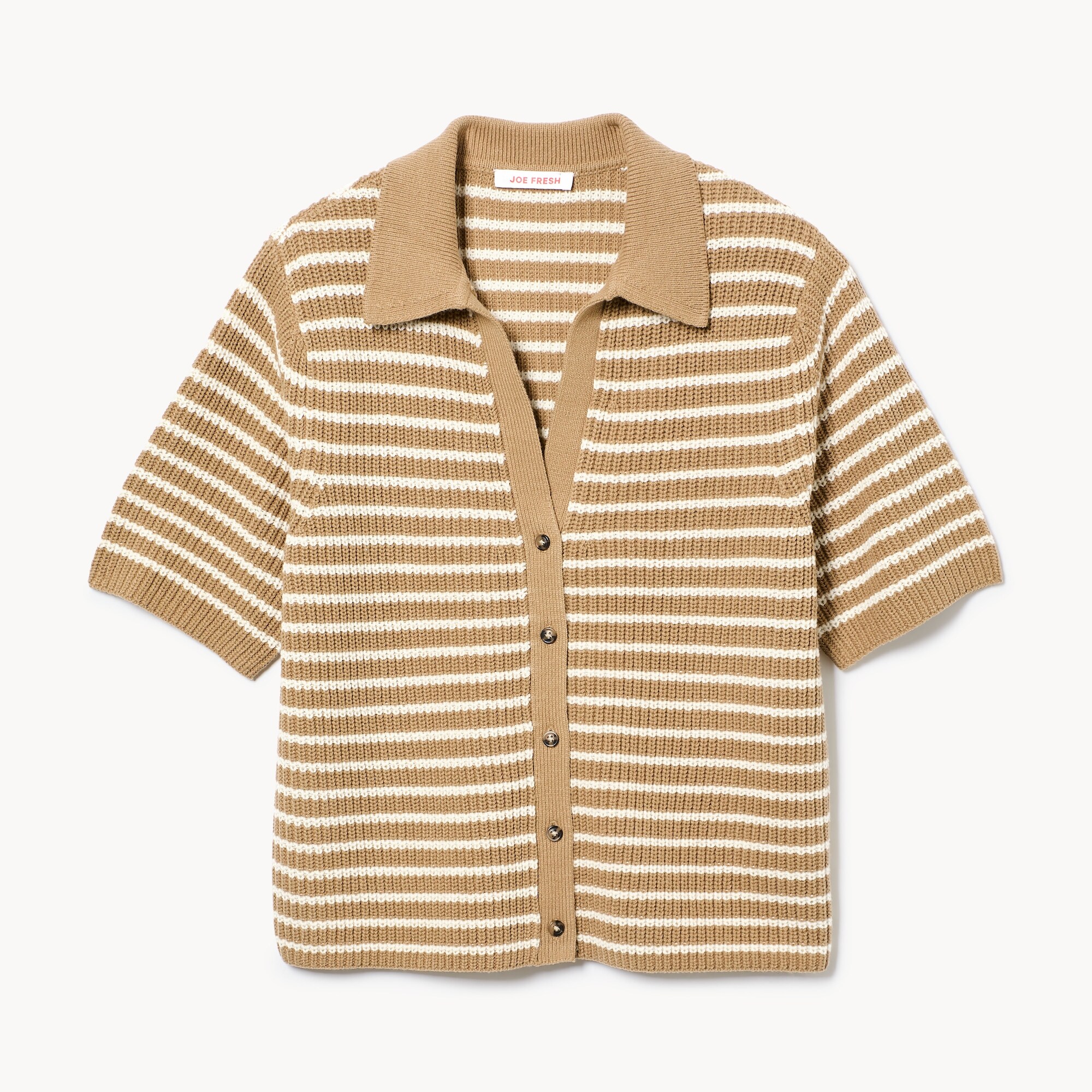 Cardigan rayé style polo