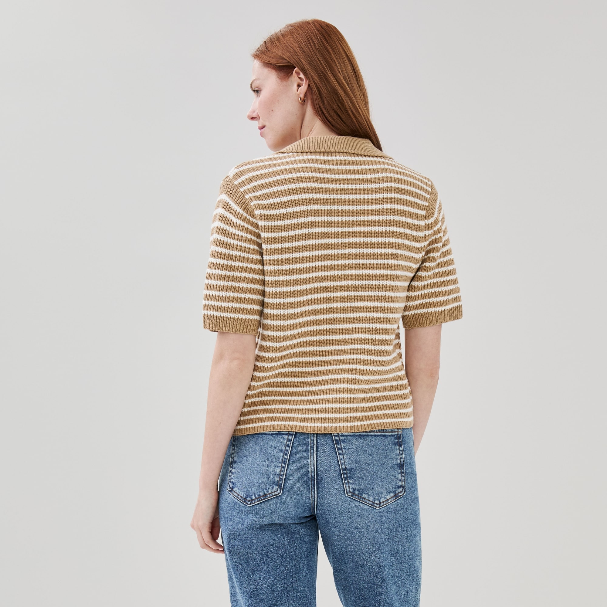 Cardigan rayé style polo