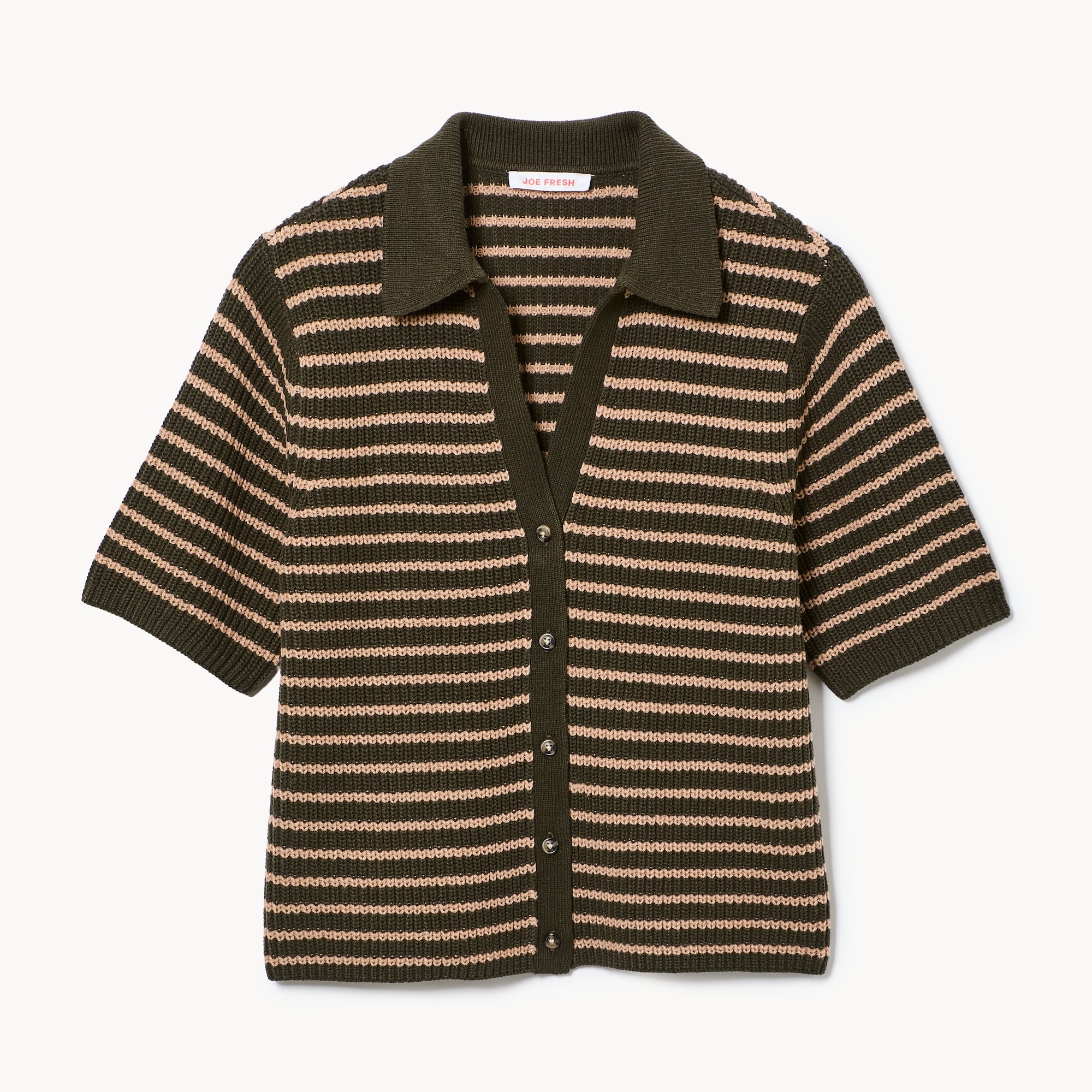 Cardigan rayé style polo