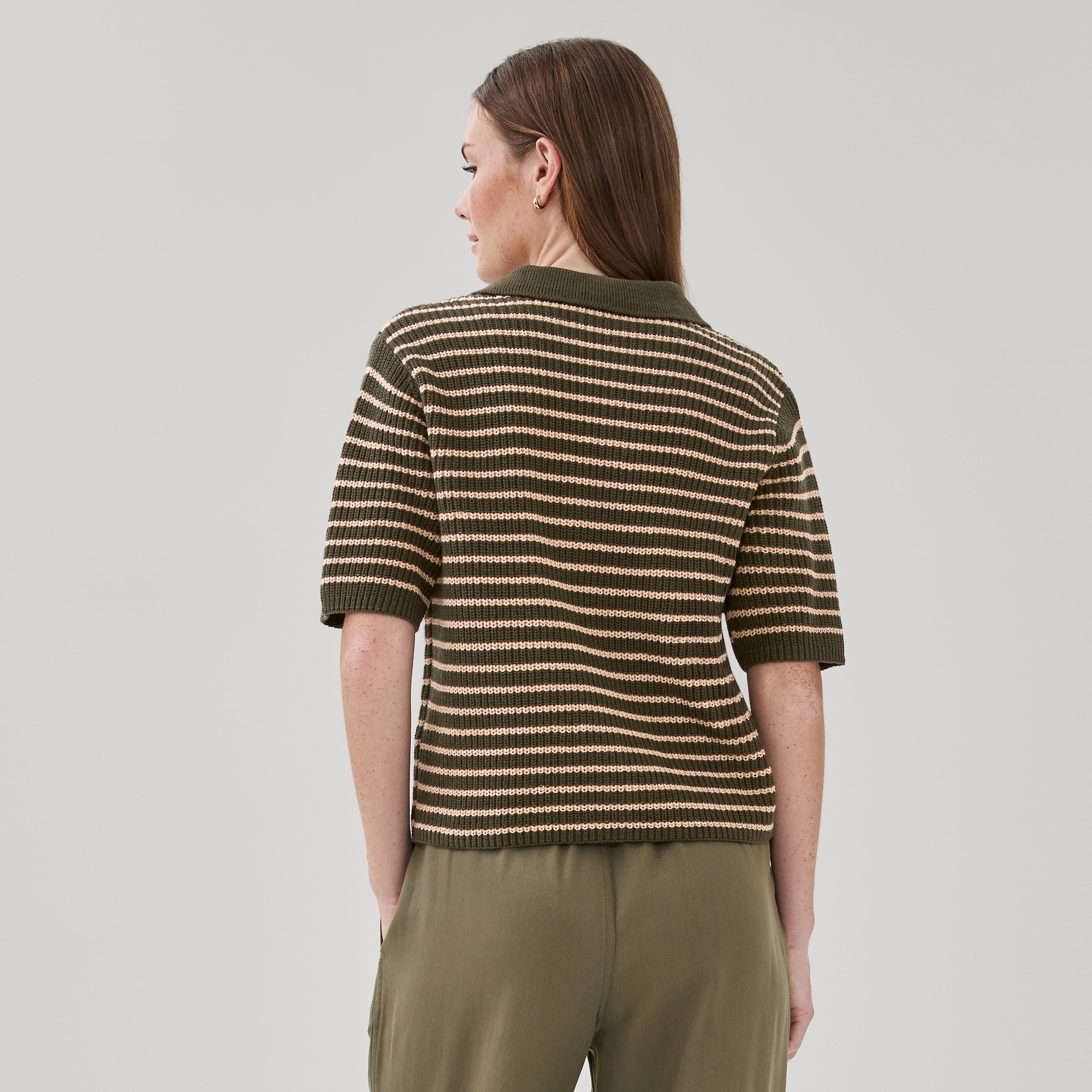 Cardigan rayé style polo