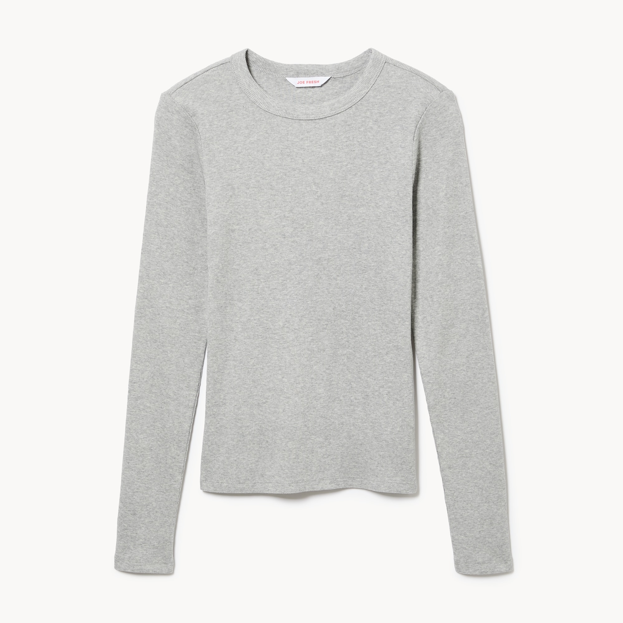 Slim-Fit Ribbed Long Sleeve Top