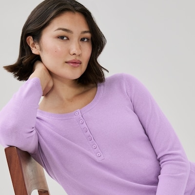 Henley Top - Lilac