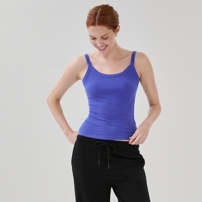 Cami sport côtelée - Bleu Vif