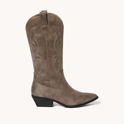 High Cowboy Boots - Taupe