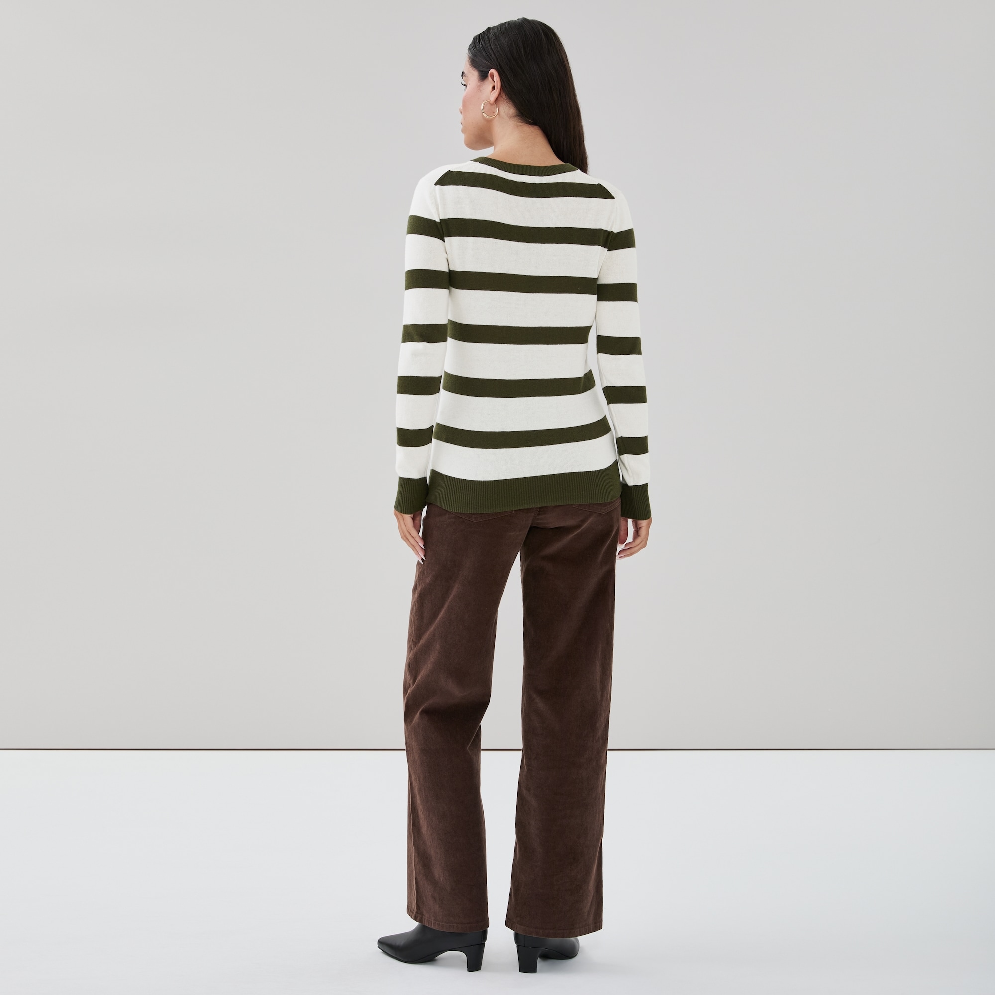 Striped Cotton Cashmere Blend Sweater