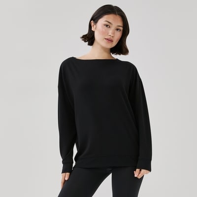 Active Boat Neck Sweater - Black
