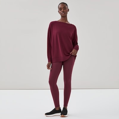 Active Boat Neck Sweater - Maroon