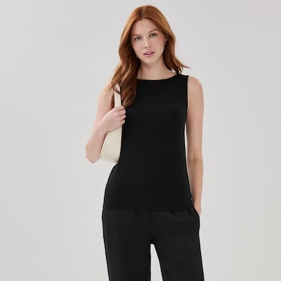 Boat Neck Top - JF Black