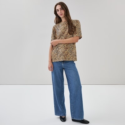 Printed Oversized T-Shirt - Brown