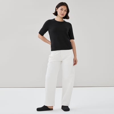 Chandail en tricot jersey - Noir JF