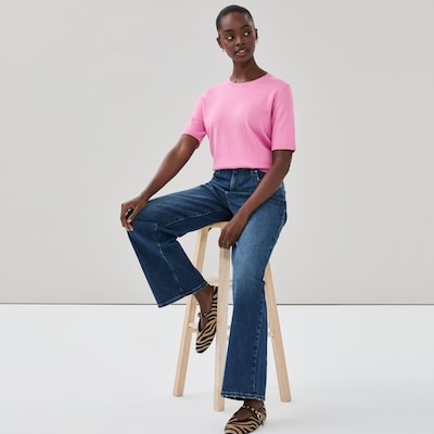 Chandail en tricot jersey - Rose