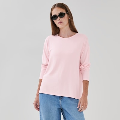 Haut à coupe décontractée à manches longues - Rose pâle