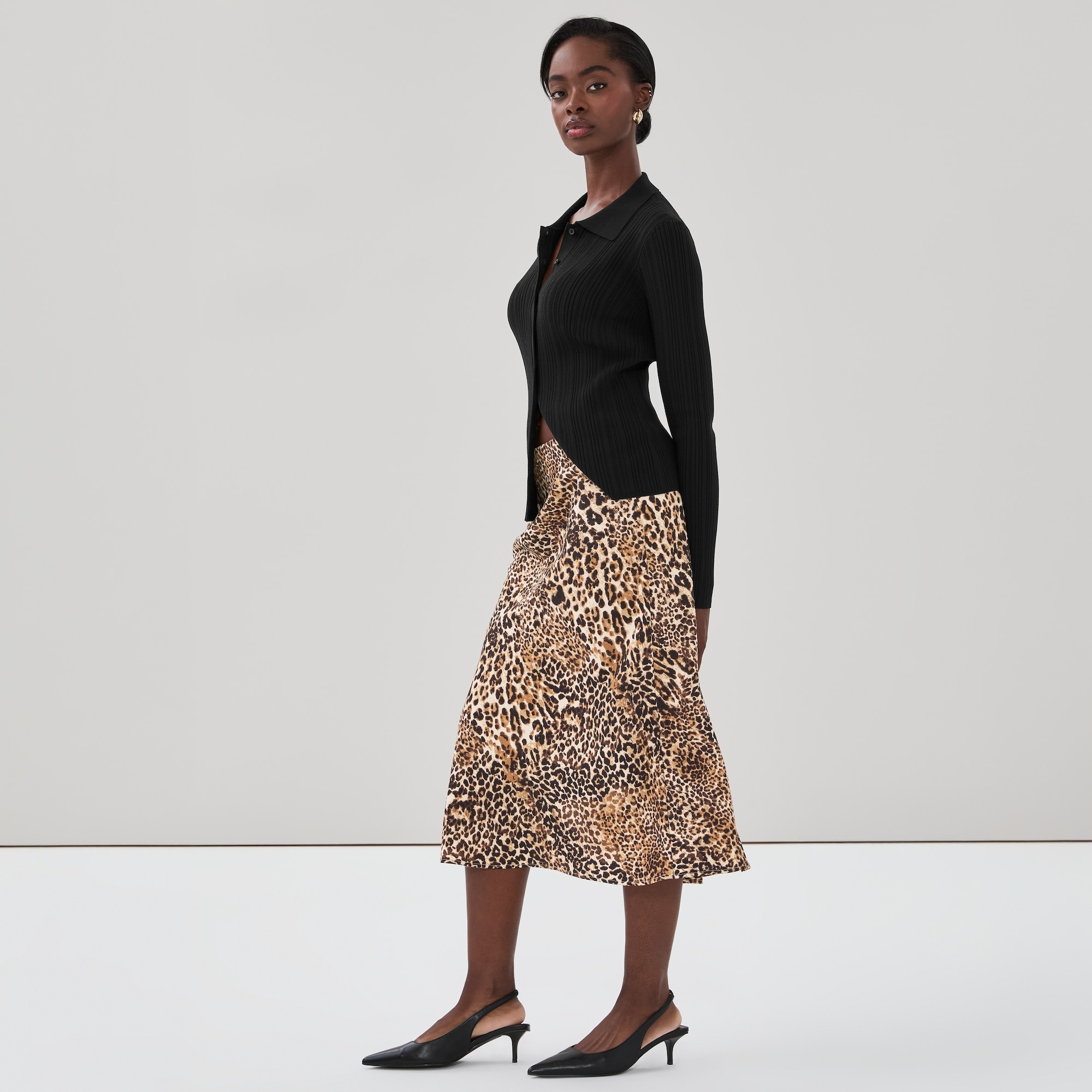 Leopard Print Slip Skirt