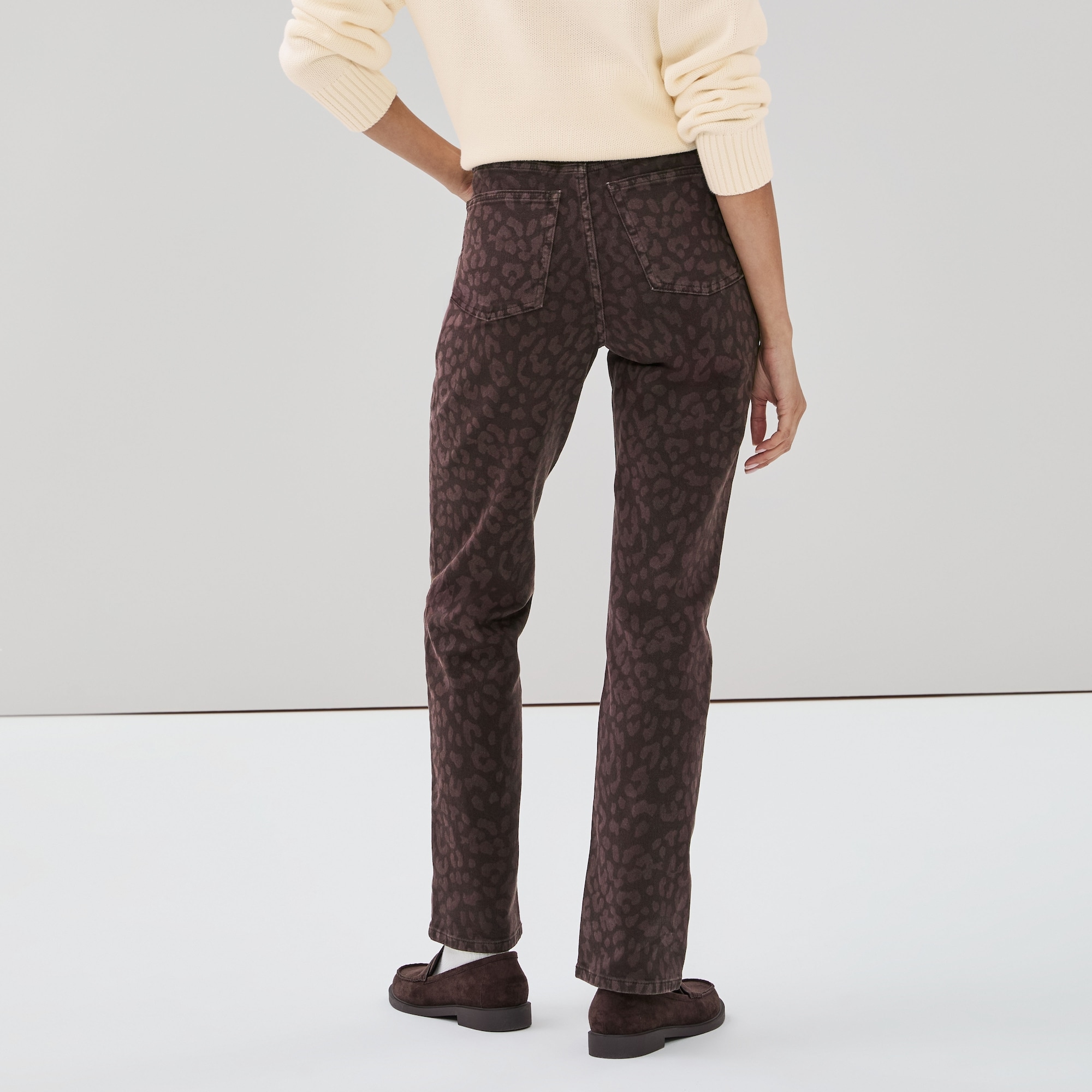 Leopard Print Straight Leg Jean