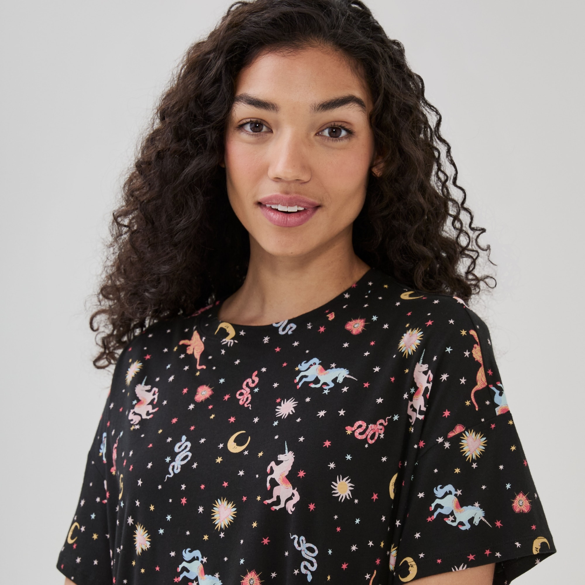 Robe de nuit ample imprimée