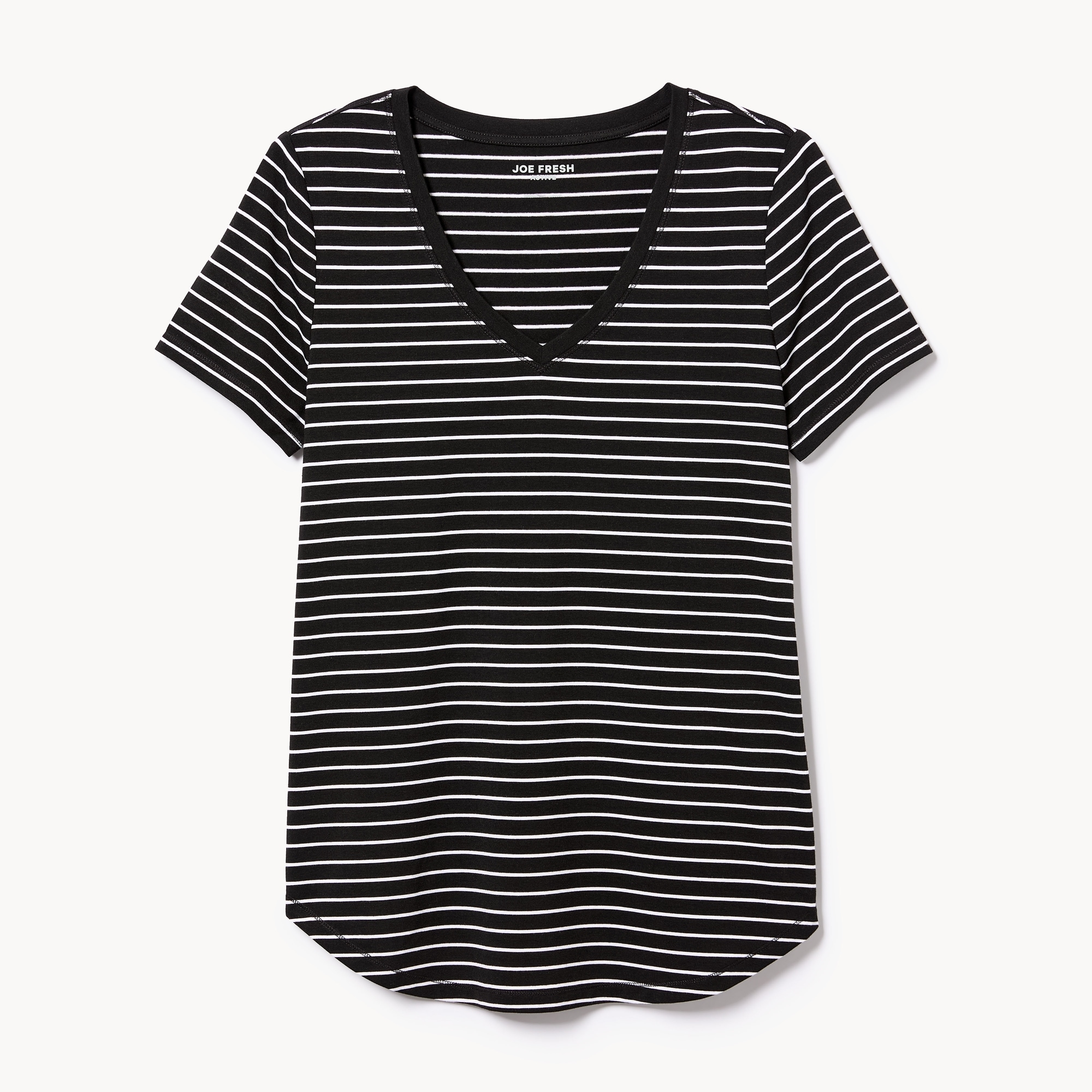 T-shirt sport rayé à col en&nbsp;V