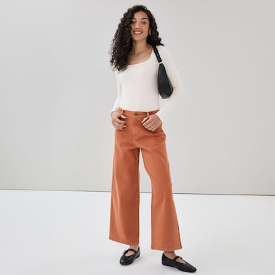 Square Neck Long Sleeve Top - Cream