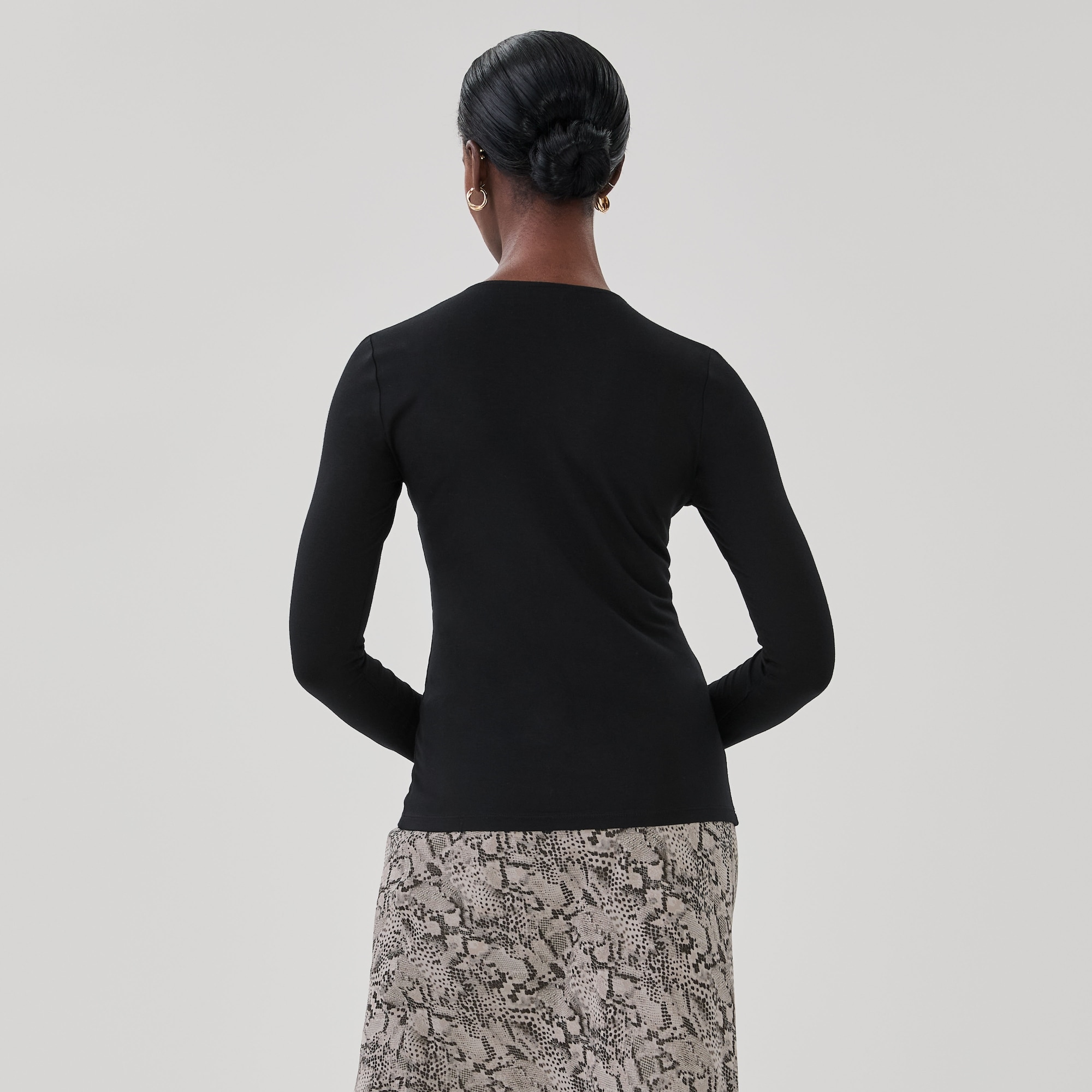 Square Neck Long Sleeve Top
