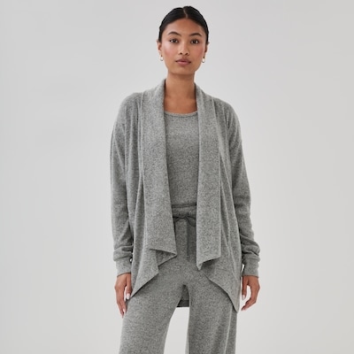 Active Open Front Cardigan - Dark Grey Mix