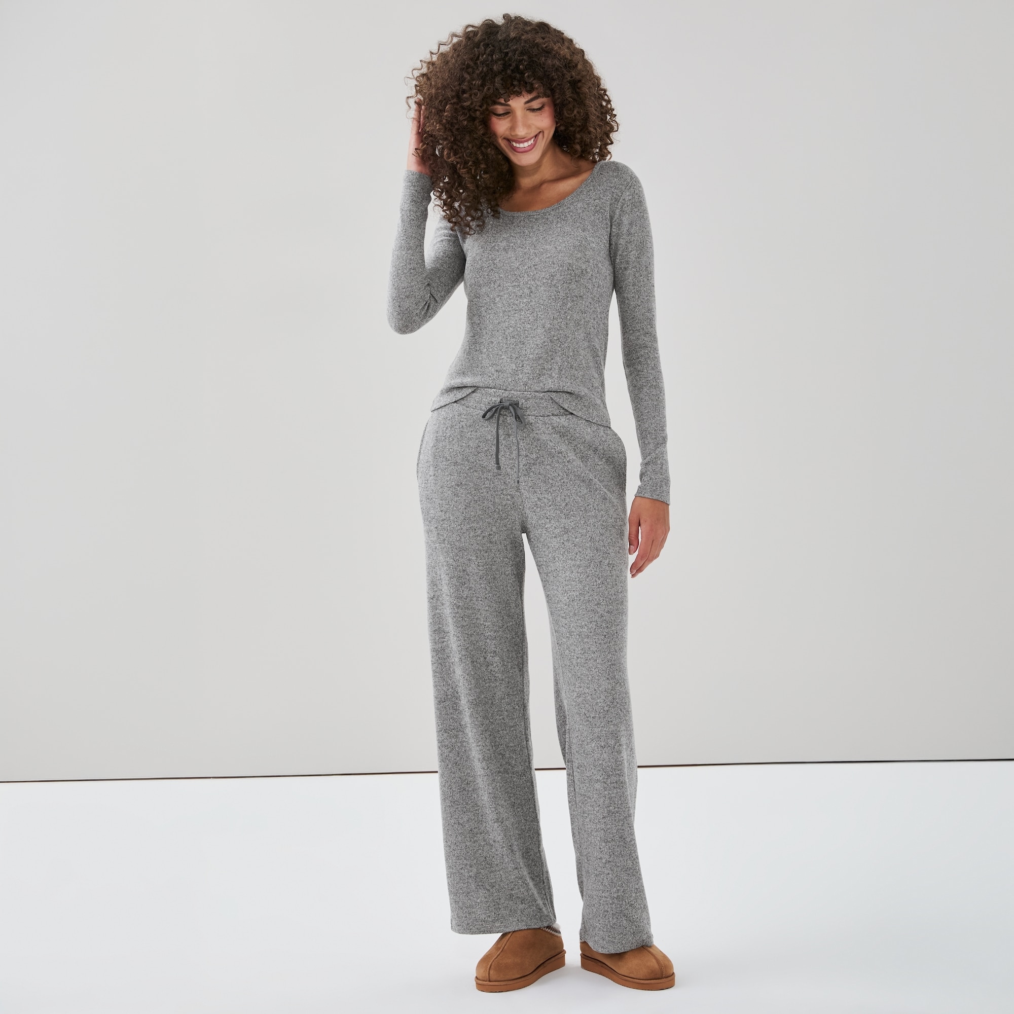 Pantalon en molleton sport à jambe droite