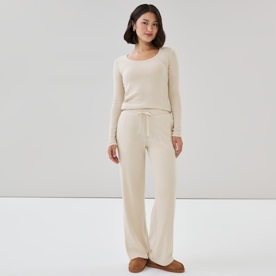 Active Wide Leg Sweatpant - Brown Mix