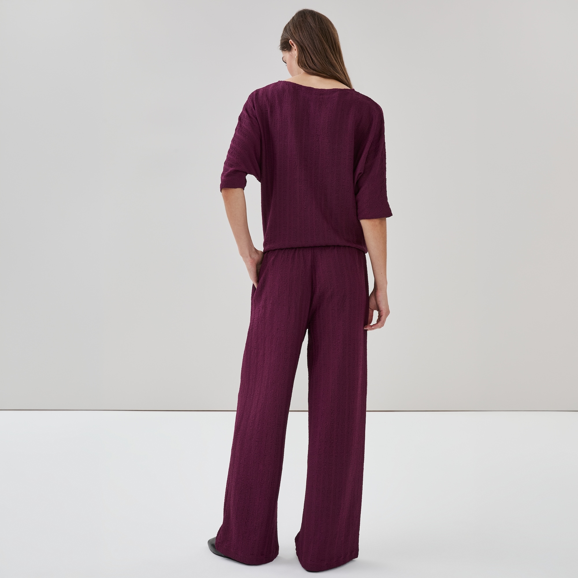 Crinkled Wide Leg Pant