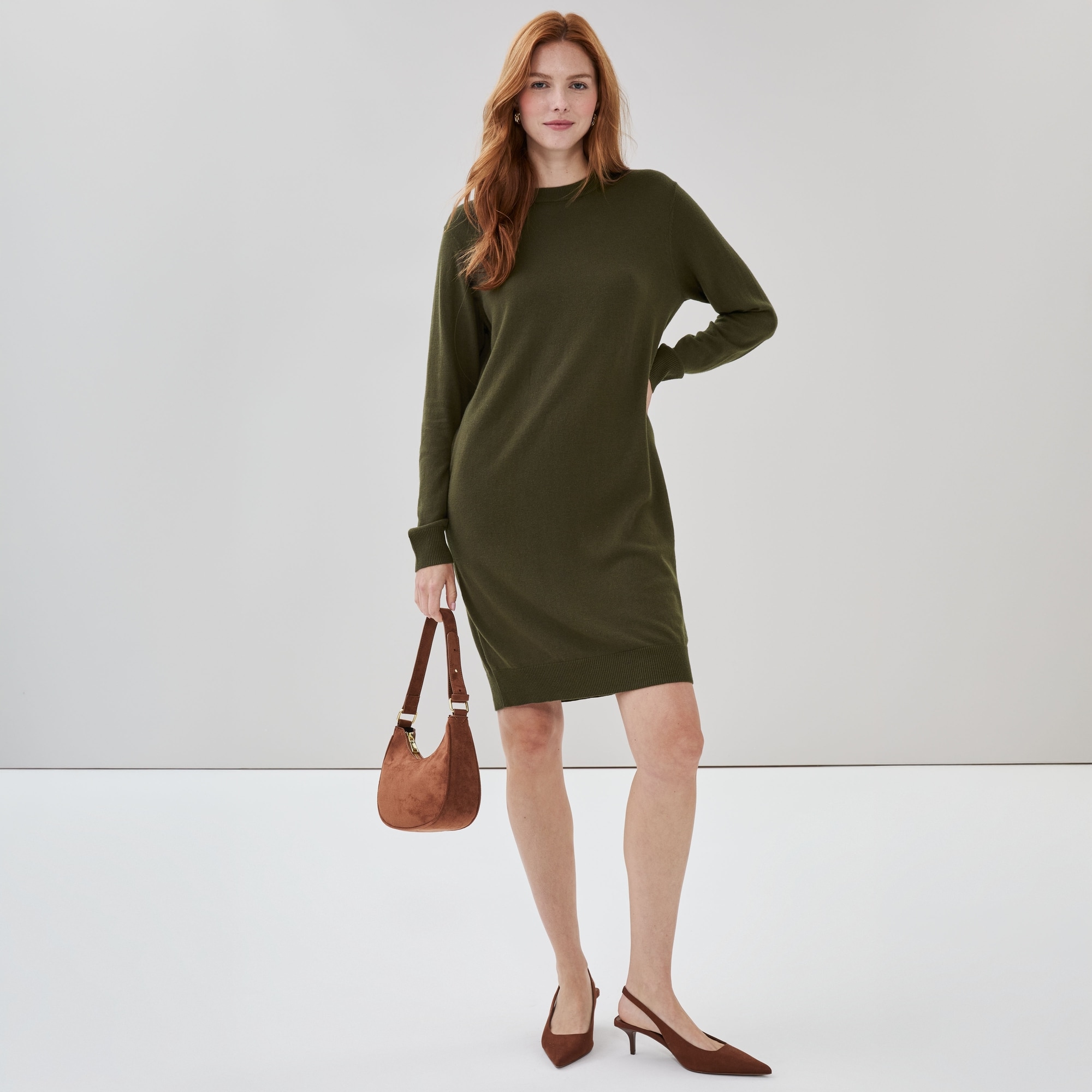 green cashmere sweater dress Cotton Blend in Dark from Joe Fresh amazing
