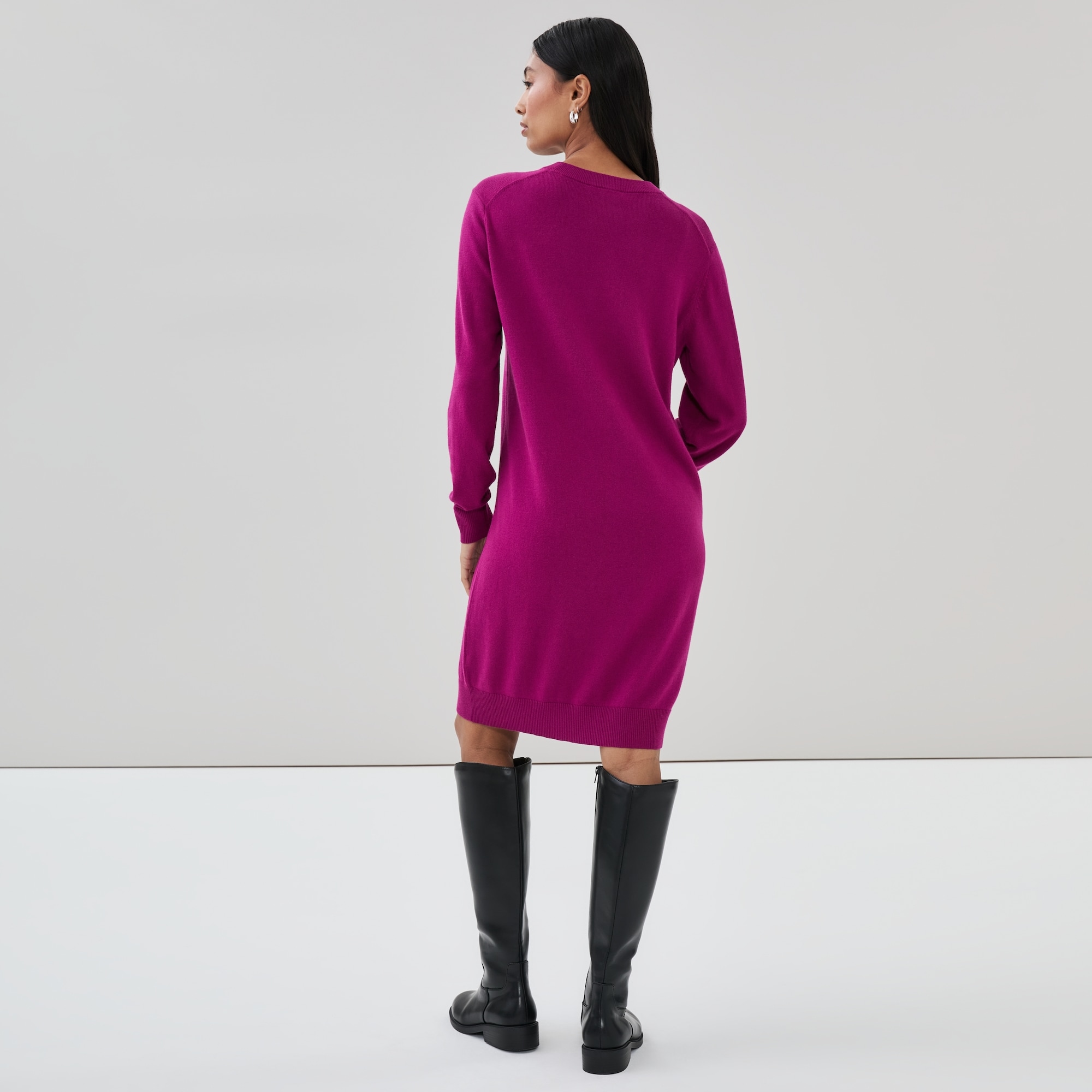 Cotton Cashmere Blend Sweater Dress