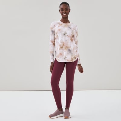 Active Printed Long Sleeve Top - Off White