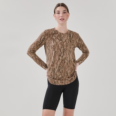 Active Printed Long Sleeve Top - Brown