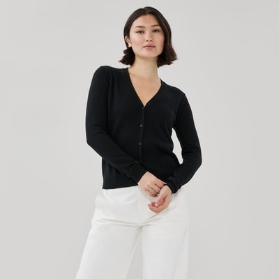 V-Neck Cardigan - JF Black