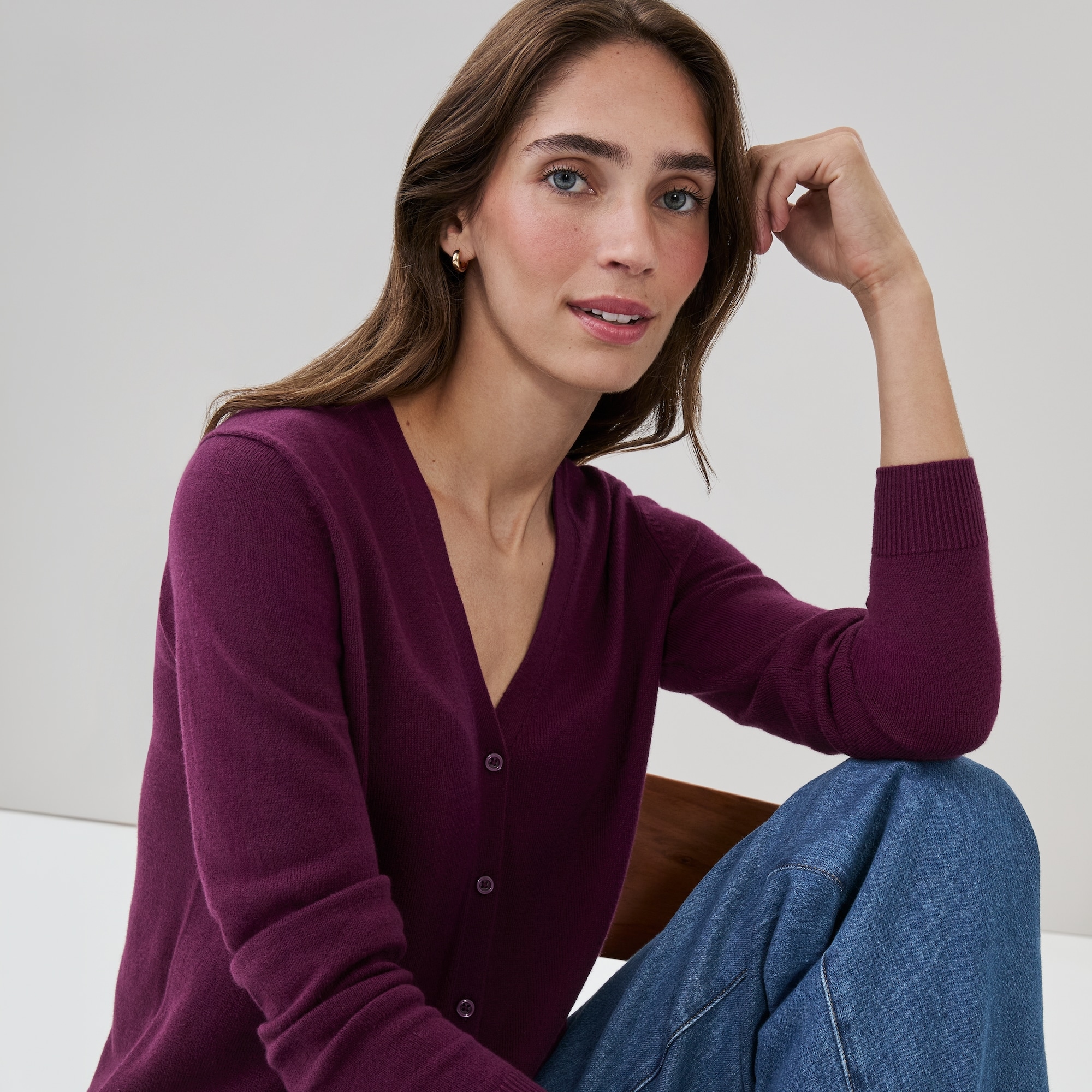 Cotton Cashmere Blend Cardigan