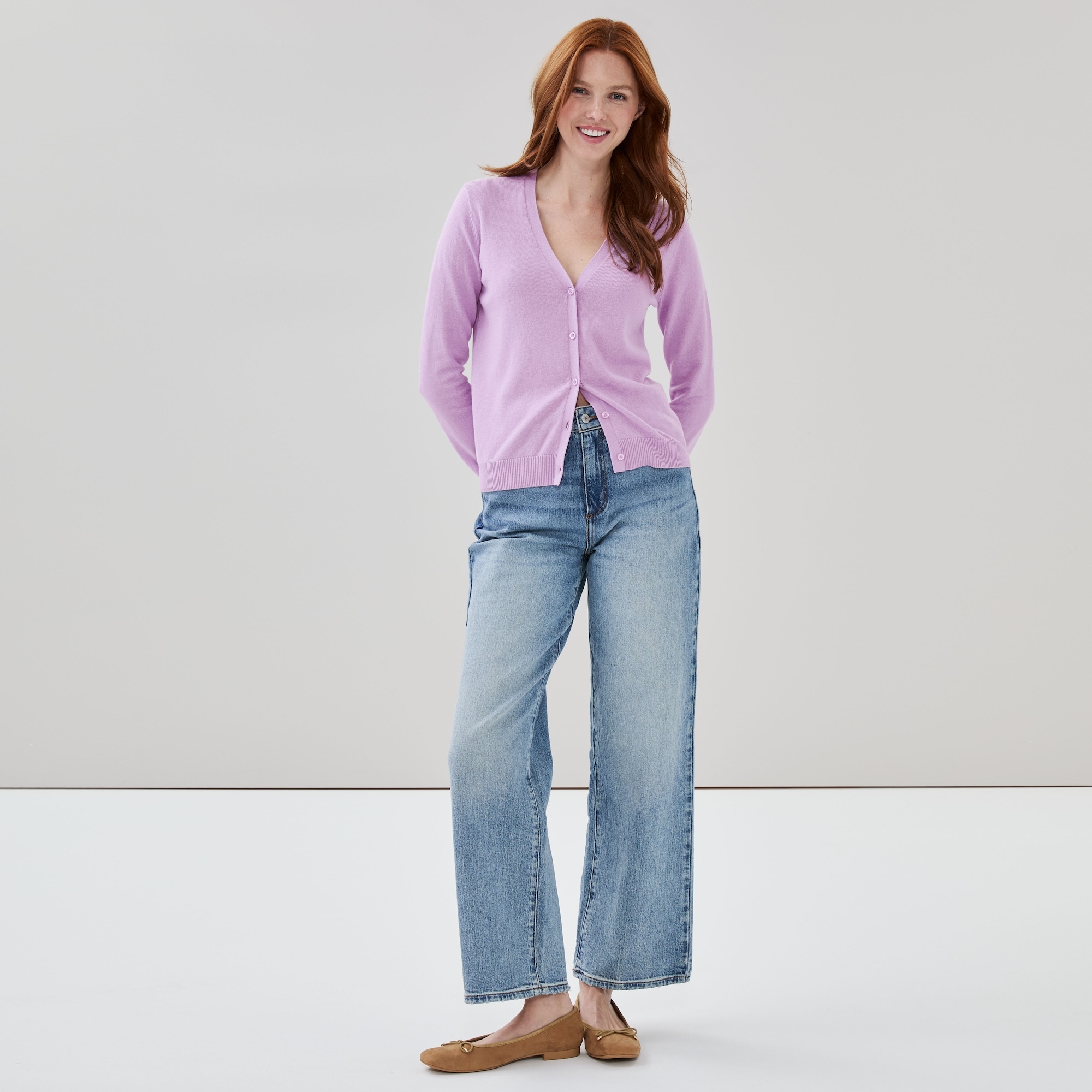 Cardigan en coton et cachemire mélangé