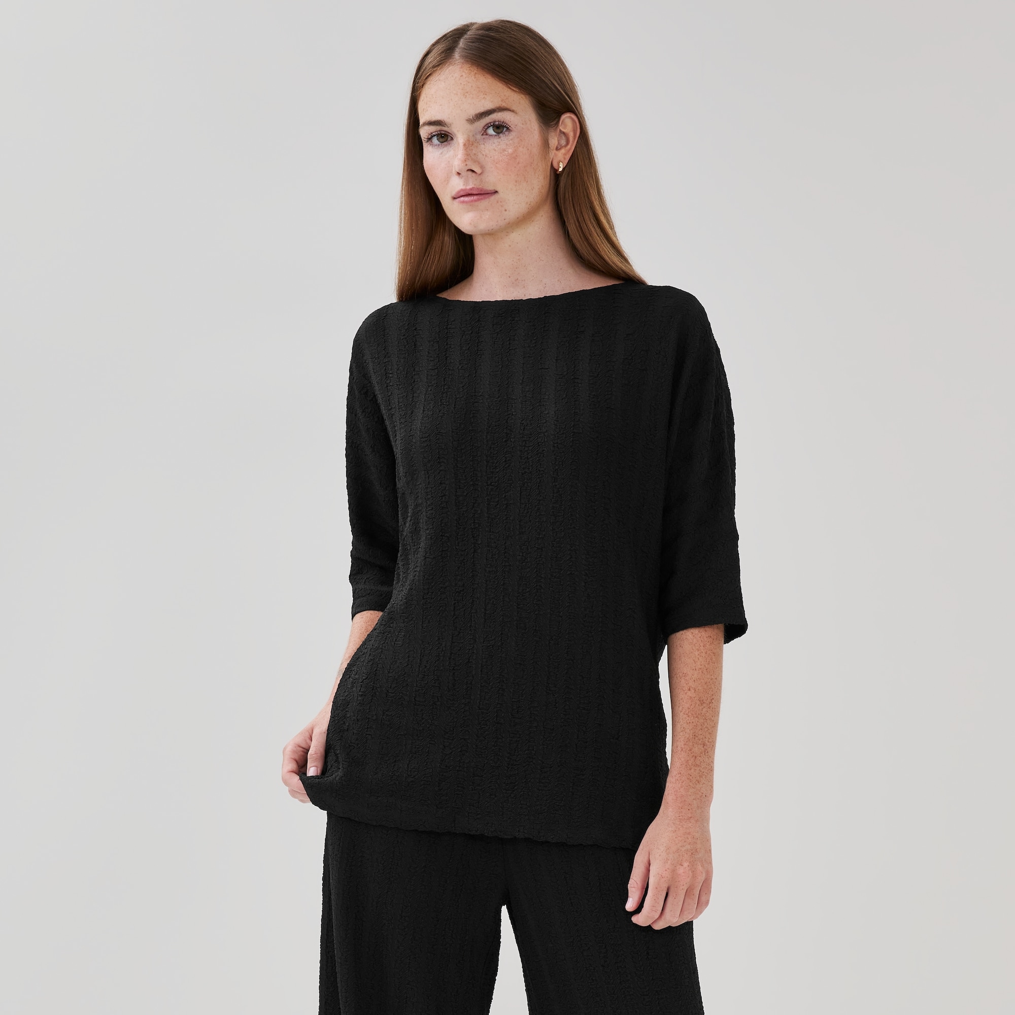 Crinkled Dolman Sleeve Top