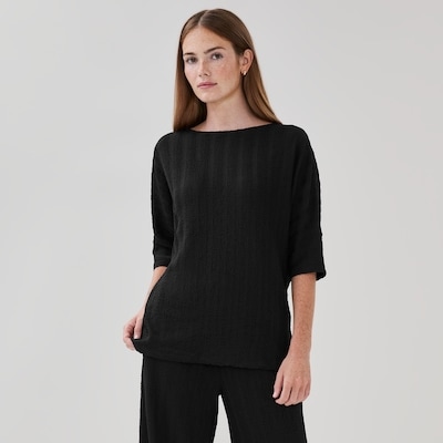 Crinkled Dolman Sleeve Top - JF Black