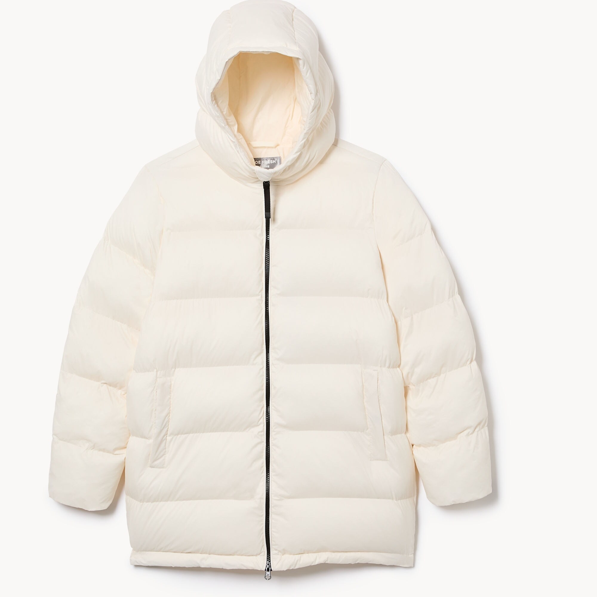 Hooded Puffer Jacket in Off White from Joe Fresh