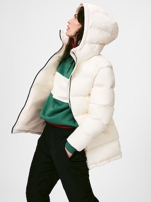 Veste matelassée à capuchon - Blanc Cassé