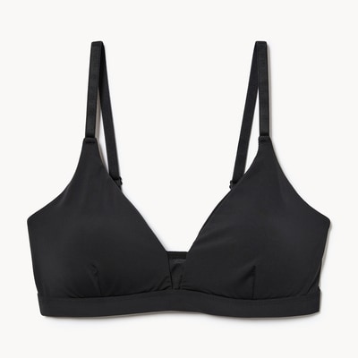 Mesh V-Neck Bralette - Onyx