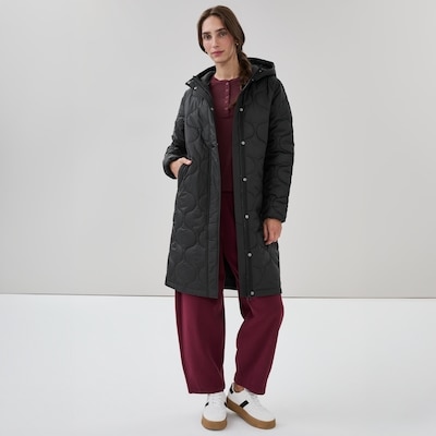 Quilted Midi Jacket - Black