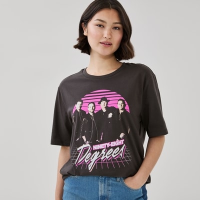 98 Degrees Oversized T-Shirt - Black