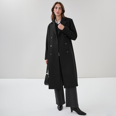 Double Breasted Trench Coat - JF Black