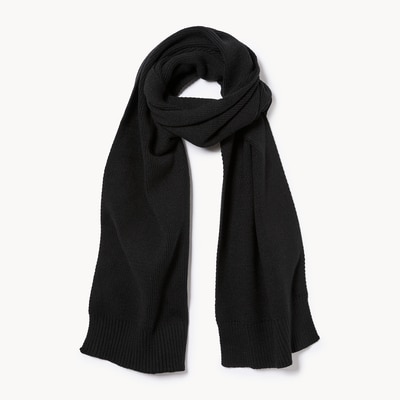 Ribbed Scarf - Black