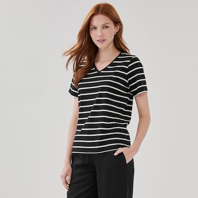 Joe Fresh T-shirt rayé à col en V 1 ea, 16,00 $/1ch