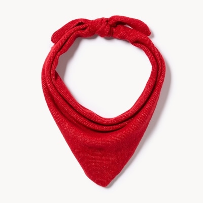 Knit Triangle Scarf - Red