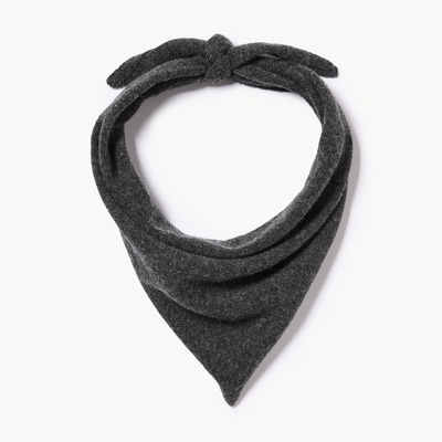 Écharpe triangulaire en tricot - MÉLANGE DE CHARBON