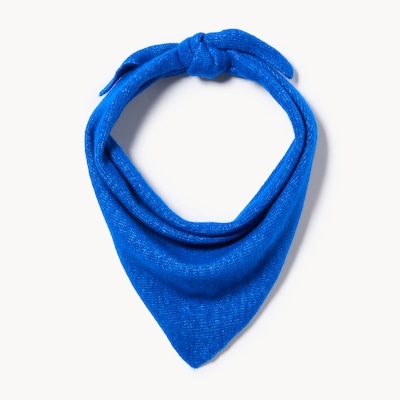 Knit Triangle Scarf - Blue