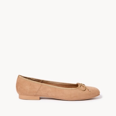 Square Toe Ballet Flats - Light Camel